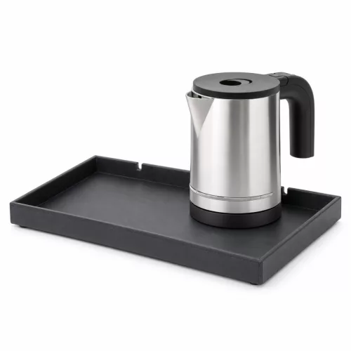 Bentley Etna Tablett (schwarz) + Halo Wasserkocher, 0,8 l (Edelstahl) – Set