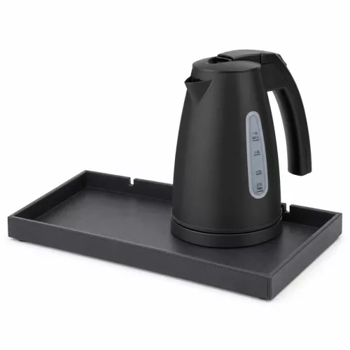 Bentley Etna Tablett (schwarz) + Saffron View Wasserkocher, 1 l (mattschwarz) – Set