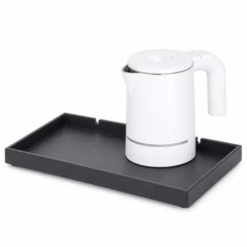 Bentley Etna Tablett (schwarz) + Halo Wasserkocher, 0,6 l (weiß) – Set