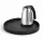 Bentley Maroa Tablett (schwarz) + Saffron View Wasserkocher, 1 l (Edelstahl) – Set
