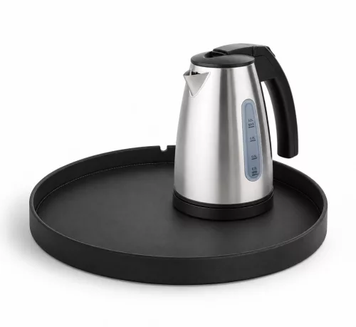 Bentley Maroa Tablett (schwarz) + Saffron View Wasserkocher, 1 l (Edelstahl) – Set