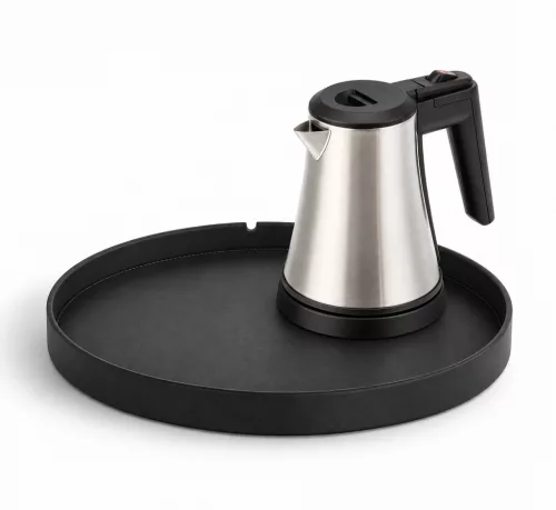 Bentley Maroa Tablett (schwarz) + Coral Wasserkocher, 0,5 l (Edelstahl) – Set