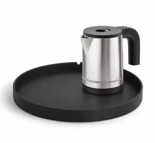 Bentley Maroa Tablett (schwarz) + Halo Wasserkocher, 0,8 l (Edelstahl) – Set