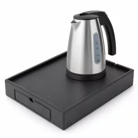   Bentley Stromboli Tablett (schwarz) + Saffron View Wasserkocher, 1 l (Edelstahl) – Set