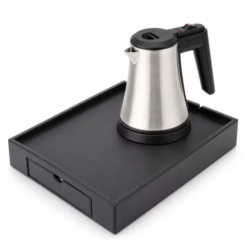 Bentley Stromboli Tablett (schwarz) + Coral Wasserkocher, 0,5 l (Edelstahl) – Set