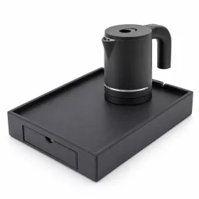   Bentley Stromboli Tablett (schwarz) + Halo Wasserkocher, 0,6 l (mattschwarz) – Set