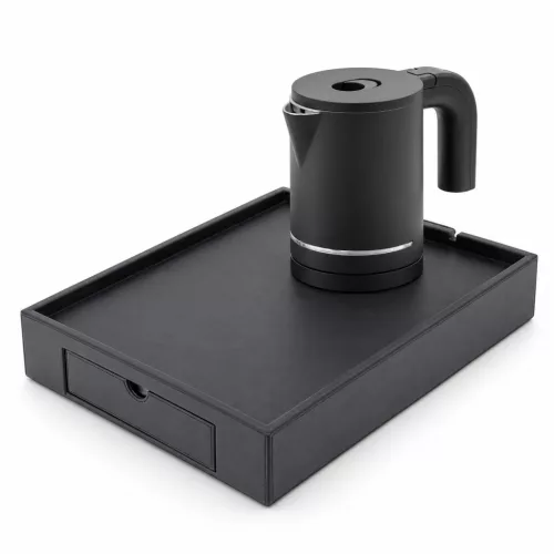 Bentley Stromboli Tablett (schwarz) + Halo Wasserkocher, 0,6 l (mattschwarz) – Set