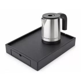   Bentley Stromboli Tablett (schwarz) + Halo Wasserkocher, 0,8 l (Edelstahl) – Set