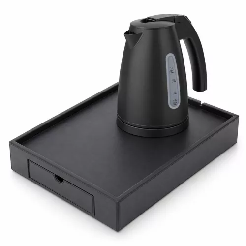 Bentley Stromboli Tablett (schwarz) + Saffron View Wasserkocher, 1 l (mattschwarz) – Set