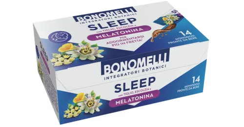 Bonomelli SLEEP flüssiges Nahrungsergänzungsmittel mit Melatonin und Süßungsmittel, 10 ml – Preis pro Portionsbeutel