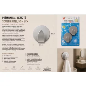 Premium-Wandhaken – Edelstahl 430, satiniert, 5,5 × 5 cm