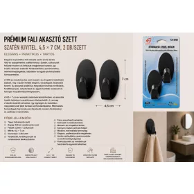   Premium-Wandhaken-Set – Edelstahl 430, satiniert, 4,5 × 7 cm, 2 Stk./Set
