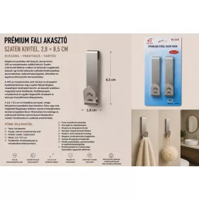   Premium-Wandhaken – Edelstahl 430, satiniert, 2,8 × 8,5 cm