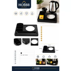 HOBBB Ballerup Gästetablett aus Melamin, Schwarz