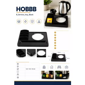 HOBBB Glostrup Melamin-Serviertablett, Schwarz