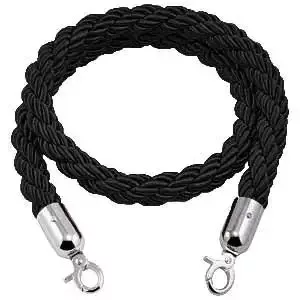 Fekete csavart kordonkötél, 160cm (CSKFK)