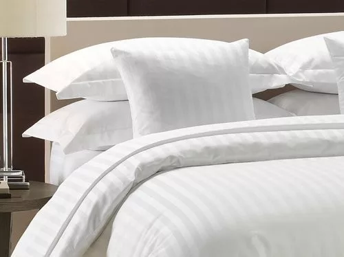 POLSTERBEZUG / 2 cm GESTREIFT Halbpolster 50X70cm Hotel 50% Baumwolle - 50% Polyester 1