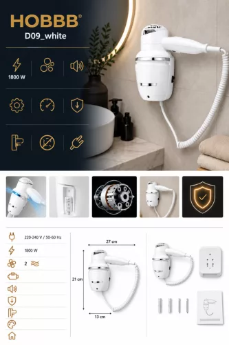 HOBBB Holte Haartrockner, 1800 W