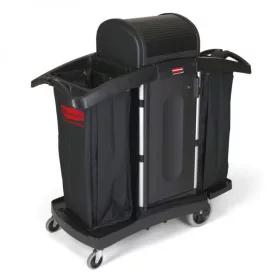   Großer abschließbarer Hoteltrolley von Rubbermaid mit 2 Taschen