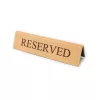 Reservierungsschild, goldenes Kunstleder, brauner Druck, groß
