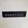 Tischschild RISERVATO, schwarzes Kunstleder, weißer Druck, groß
