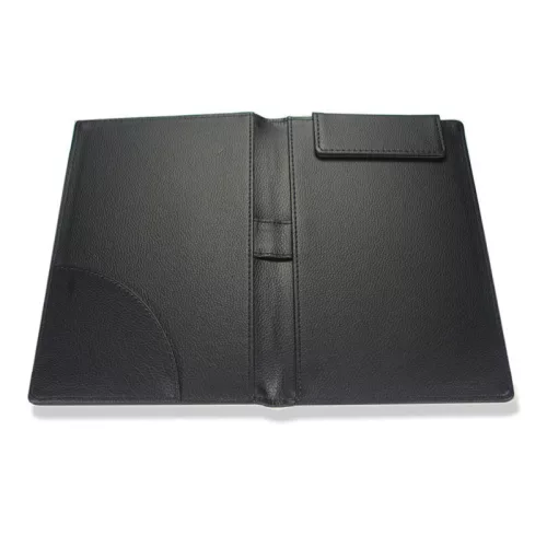 Magnetische Rechnungsmappe, schwarzes Kunstleder
