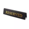 Tischschild RESERVED, schwarzes Kunstleder, goldener Druck, groß