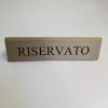 Tischschild RISERVATO, goldenes Kunstleder, brauner Druck, groß