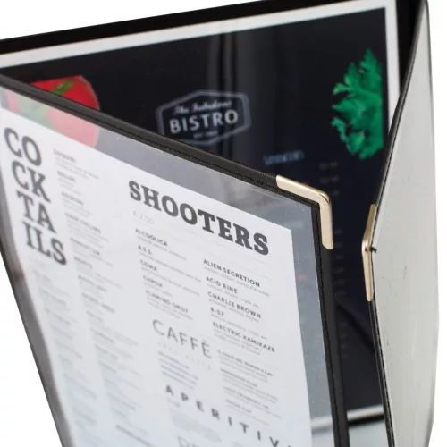 Bistro étlaptartó, 3 lapos, A4 méretű, kihajtható, bisztró