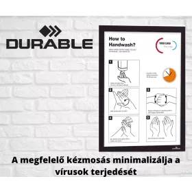   Duruframe mágneses info keret öntapadó hátlappal, A5, fekete