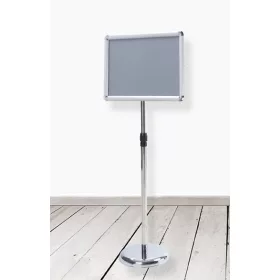 A3 megállító tábla, ezüst, króm sarokkal