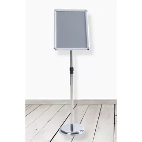 A4 megállító tábla, ezüst színű, kerekített sarokkal