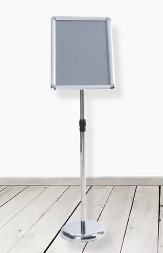 A4 megállító tábla, ezüst színű, kerekített sarokkal