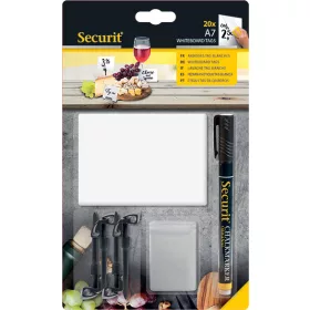   Securit árcmke jelölö krétatábla, A7 méret, 20 DB/SZETT, krétamarkerrel