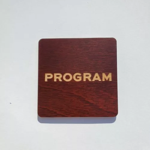 Program kártya, öntapadós, sötétbarna