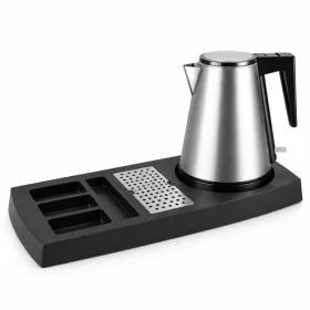   HOBBB Nakskov Tablett + Holstebro H1206 Silver Wasserkocher, 1,2 l – Set