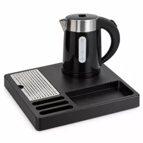  HOBBB Assens Tablett + H1262 Black Wasserkocher, 0,6 l – Set