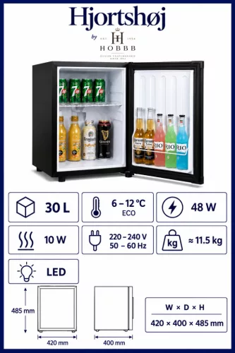HOBBB Hjortshøj Minibar-Kühlschrank, 30 l