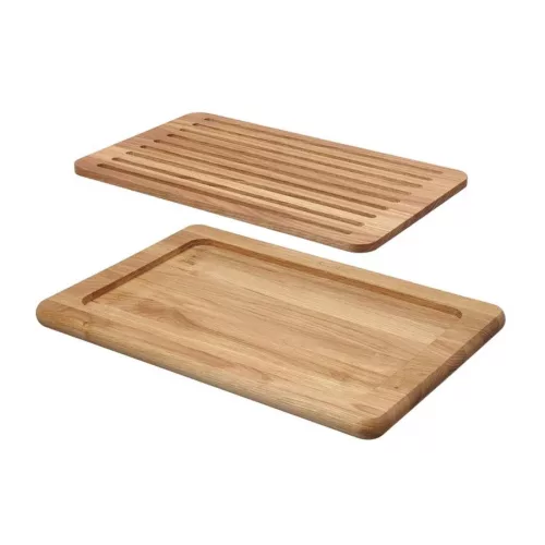 FSC Madeira Brotschneidebrett mit Krümelwanne, GN 1/1, 530 x 325 x 30 mm