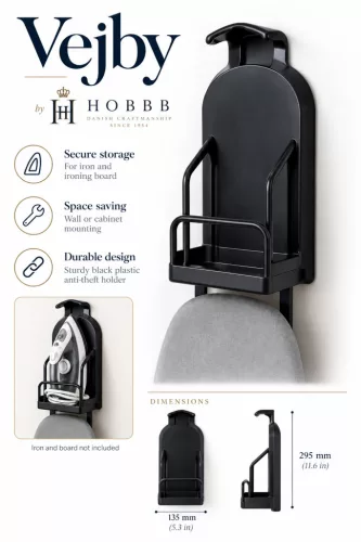 HOBBB Vejby Bügelbrett-Halter, Schwarz