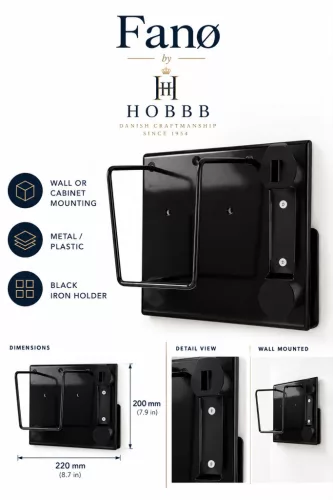 HOBBB Fanø Bügelbretthalter, Schwarz