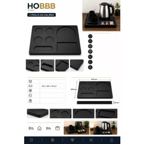 HOBBB Hadsund Melamin-Gästetablett, Schwarz
