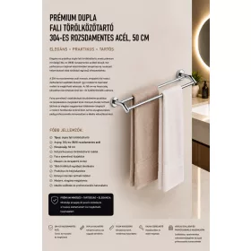   Premium-Doppel-Handtuchhalter zur Wandmontage – Edelstahl 304, 50 cm