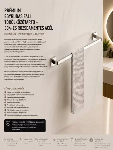 Premium-Handtuchstange zur Wandmontage – Edelstahl 304 (K10-128-01)