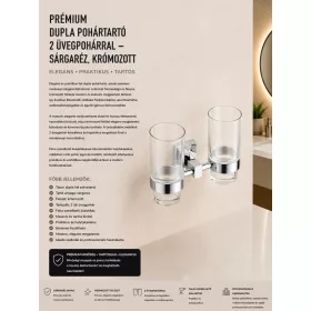   Premium-Doppelglashalter mit 2 Gläsern – Messing, verchromt
