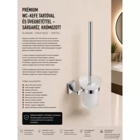   Premium-WC-Bürste mit Halter und Glaseinsatz – Messing, verchromt