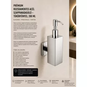   Premium-Seifenspender aus Edelstahl – hochglanzpoliert, 200 ml