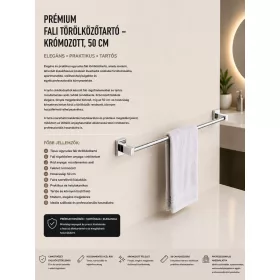 Premium-Handtuchhalter zur Wandmontage – verchromt, 50 cm