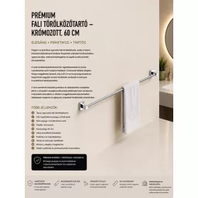 Premium-Handtuchhalter zur Wandmontage – verchromt, 60 cm