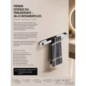   Premium-Handtuchstange zur Wandmontage – Edelstahl 304 (K10-790-01)